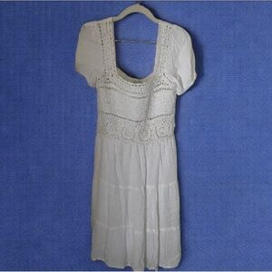 Jessica Simpson White Crochet Midi Dress. NWOT